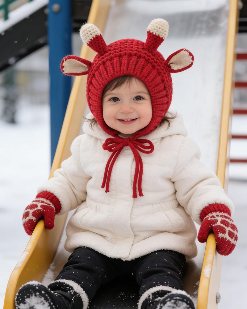MINGSEECESS Kids Knitted Beanie Hat Cute Frog Cartoon Winter Warmer Cap with Big Eyes for Baby Boys Girls - Image 2